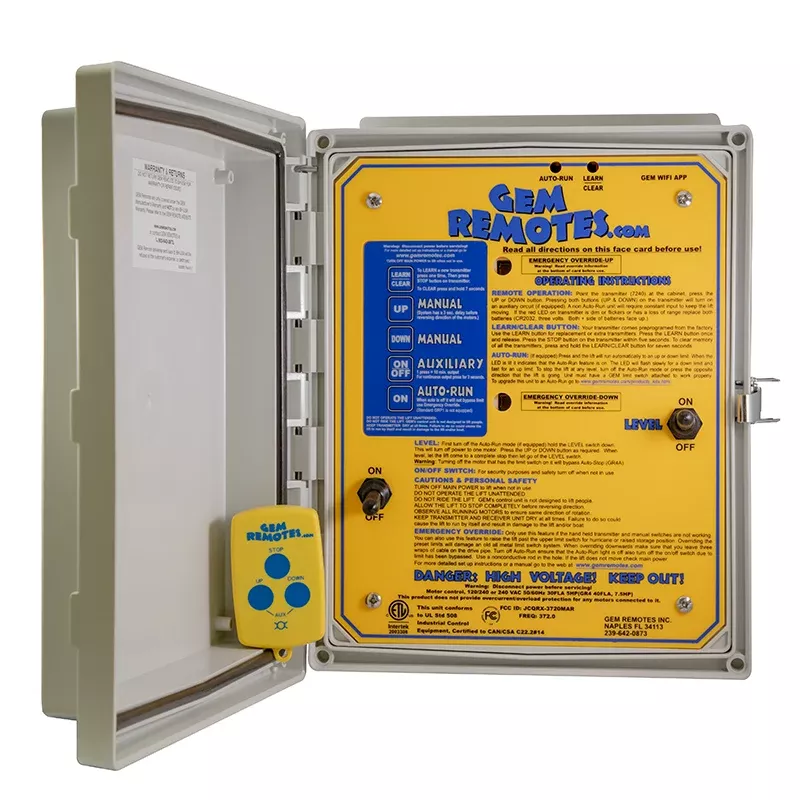 Boat Lift Distributors | GEM GR2A Remote | Dual Motor Control | Auto Stop | Range 300 ft | Weatherproof | For Boat Lifts