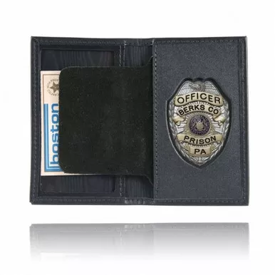 Boston Leather Model 110 Book Style Badge Case, Oversized ID Window