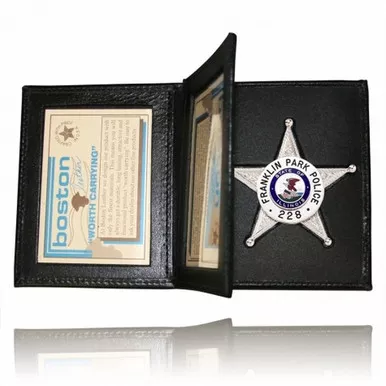 Boston Leather Model 112 Book Style Badge Case, Double ID