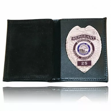 Boston Leather Model 165-S Book Style Badge Wallet, Vertical Card Slots, Soft