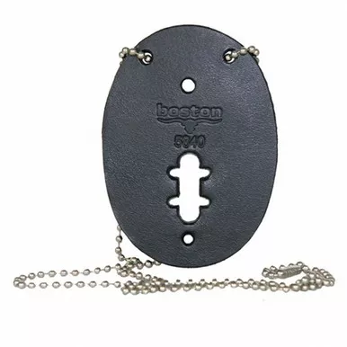 Boston Leather Model 5840C Oval Badge Holder w/ Clip Back
