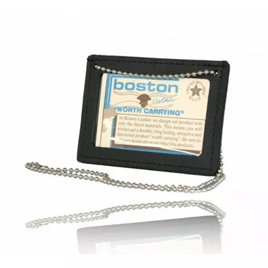 Boston Leather Model 5984 Horizontal Neck Chain Double ID Holder
