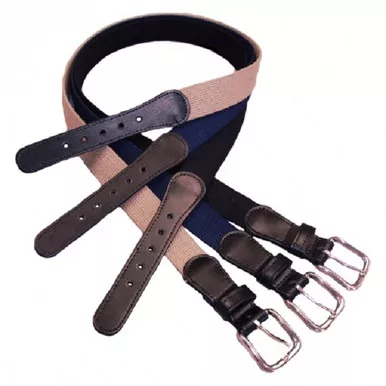 Boston Leather Model 6270 Leather Tipped Cotton Web Belt, 1.25″
