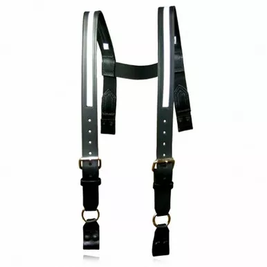 Boston Leather Model 9179R Firefighter’s H-Back Suspenders, Loop Attachment w/ 1/2" Reflective Ribbon