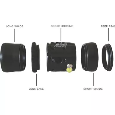Bowfinger 30KITR 20/20 Scope Kit with Pin Groove and Multiple Mounting Options, 30mm, Black, Right Hand