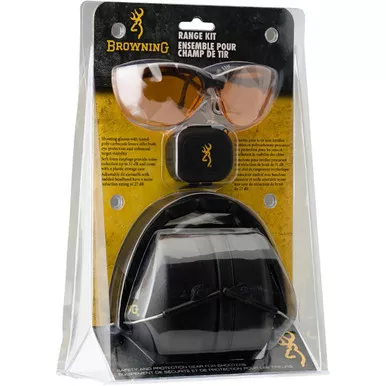 Browning 126368 All-in-One Hearing and Eye Protection Range Kit, Black, 1 Pack