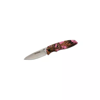Browning EDC Folder Knife Blade Length: 2.5 in Pink Camo