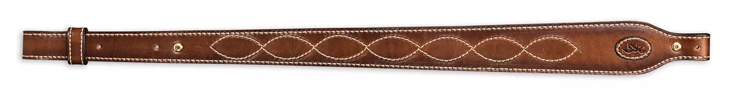 Browning Heritage Sling made of Brown Leather with Suede Backing & Buckmark Patch, 25"-28" OAL & Adjustable Design for Rifles