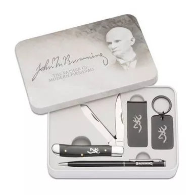 Browning John M. Browning 4pc Combo Set, Commemorative Gift Tin Slipjoint