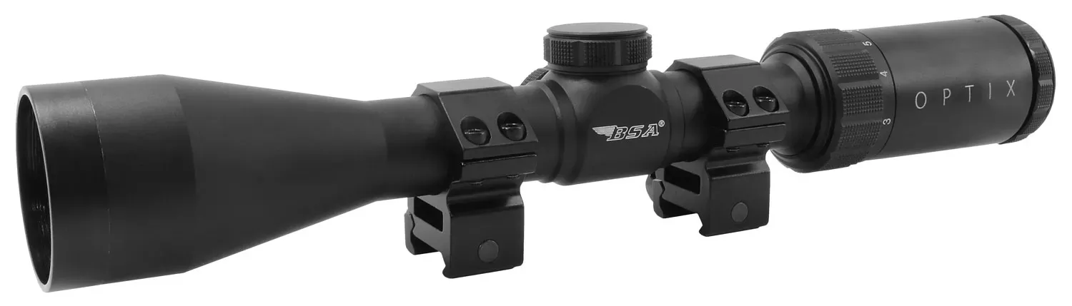 BSA OPTIX Matte Black 3-9x 40mm 1″ Tube