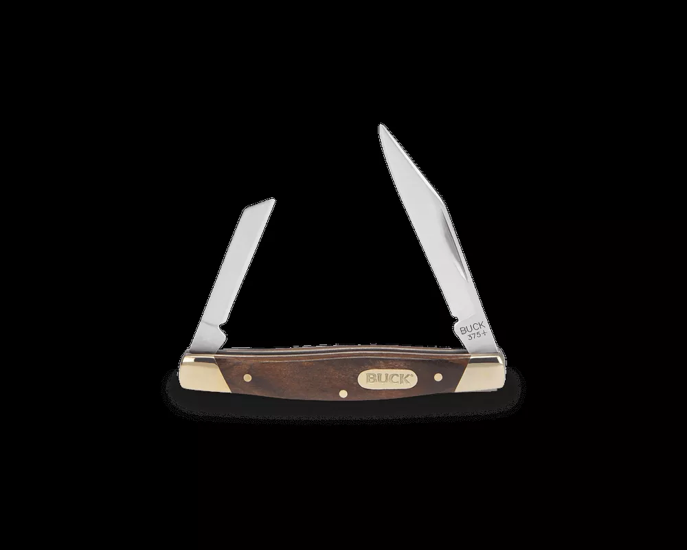 Buck 375 Deuce Woodgrain Folding Pocket Knife – 2-Blade EDC Knife