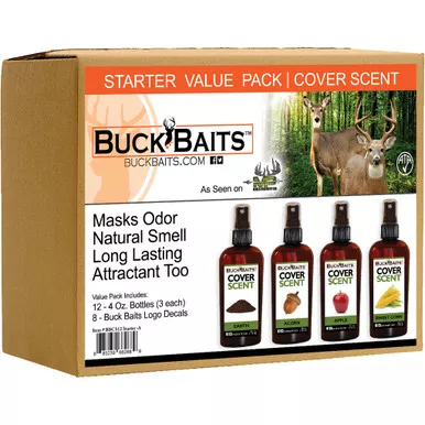 Buck Baits BBCS12STARTER-A Cover Scent Starter Kit Earth/Acorn/Apple/Corn 3 oz ea., Brown