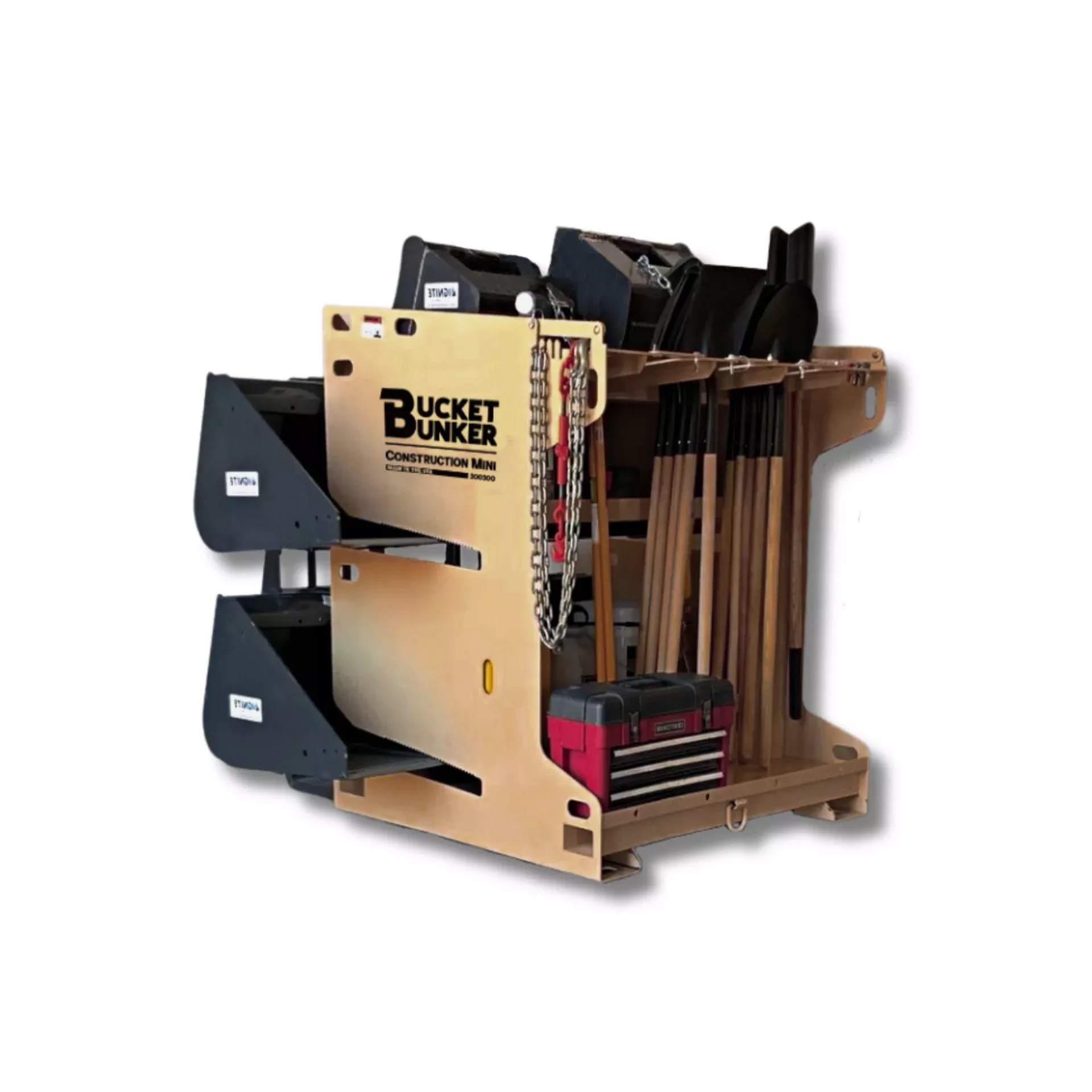 Bucket Bunker Construction Mini | Width 38″ | Length 38″ | 8–15 GPM | For Skid Steers & Mini Excavators