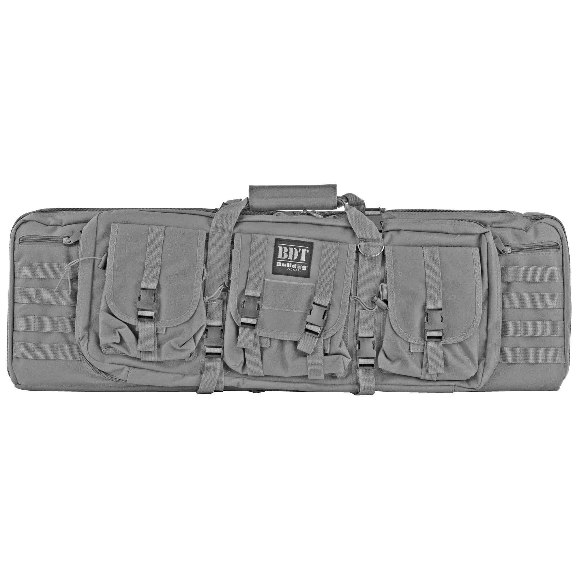 Bulldog 37″ 2 Gun Tactical Cse – 3 Large Accessory Pockets Grey