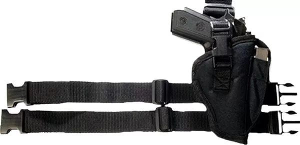 Bulldog Tactical Leg Holstr Rh – Black W/mag Pouch Compact Auto