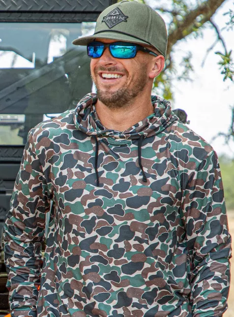 Burlebo Men’s Performance Hoodie – Throwback Camo