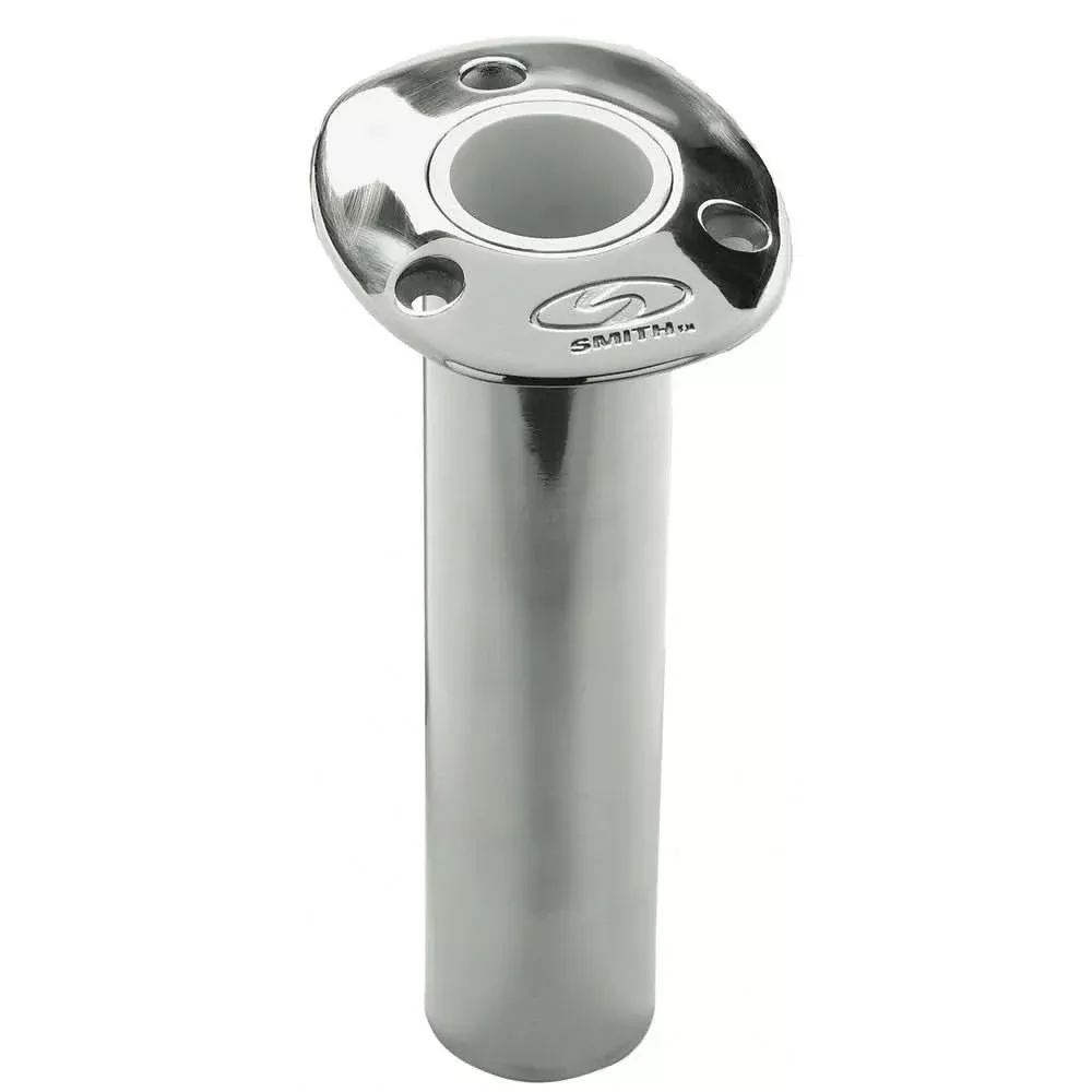 C.E. Smith Flush Mount Rod Holder – 0 Degree & 9″ Depth – Stainless Steel – Cast Bottom – White Vinyl Liner – 53670CA