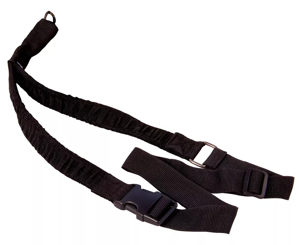 Caldwell Single Point Tactical Sling made of Black Nylon with Adjustable Bungee Design & QD Release Buckle for AR Platforms