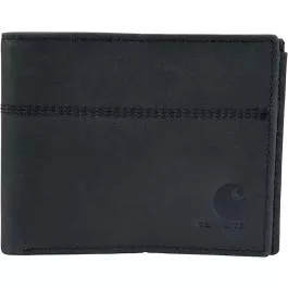 Carhartt Nubuck Leather Bifold Wallet - Black