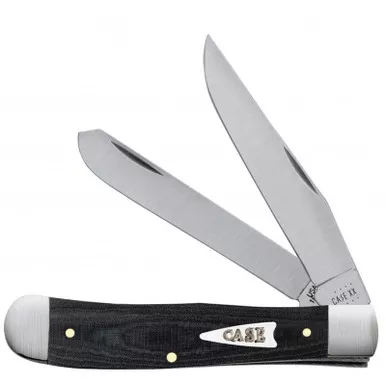Case Black Micarta Trapper Folding 3.25" 3.27" Plain Micarta