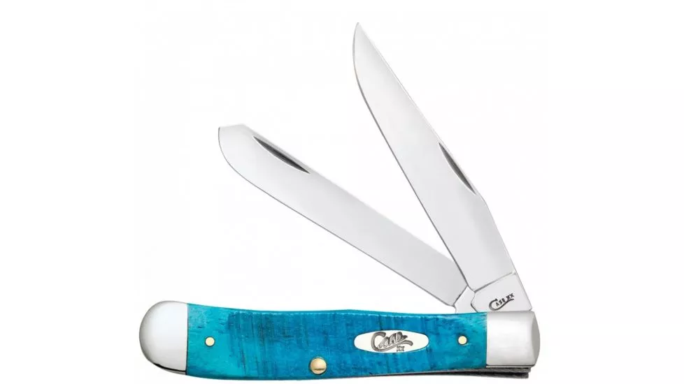 Case Caribbean Blue Bone Sawcut Jig Trapper Knife