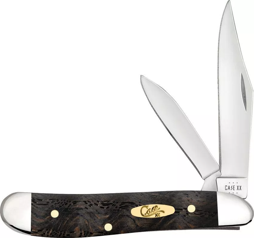Case Folding Pocket Knife – Black Curly Oak Wood Smooth Handle EDC Knife