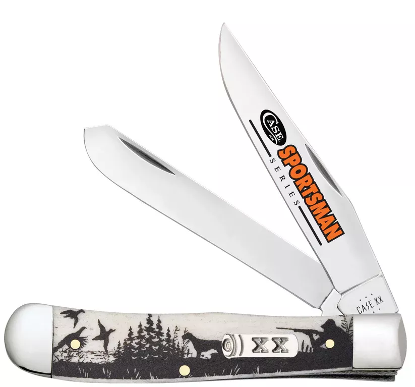 Case Sportsman Series Hunter Embellished Smooth Natural Bone Trapper Knife