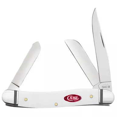Case XX White Smooth Synthetic Red SparXX Medium Stockman Folding with Cigar Box