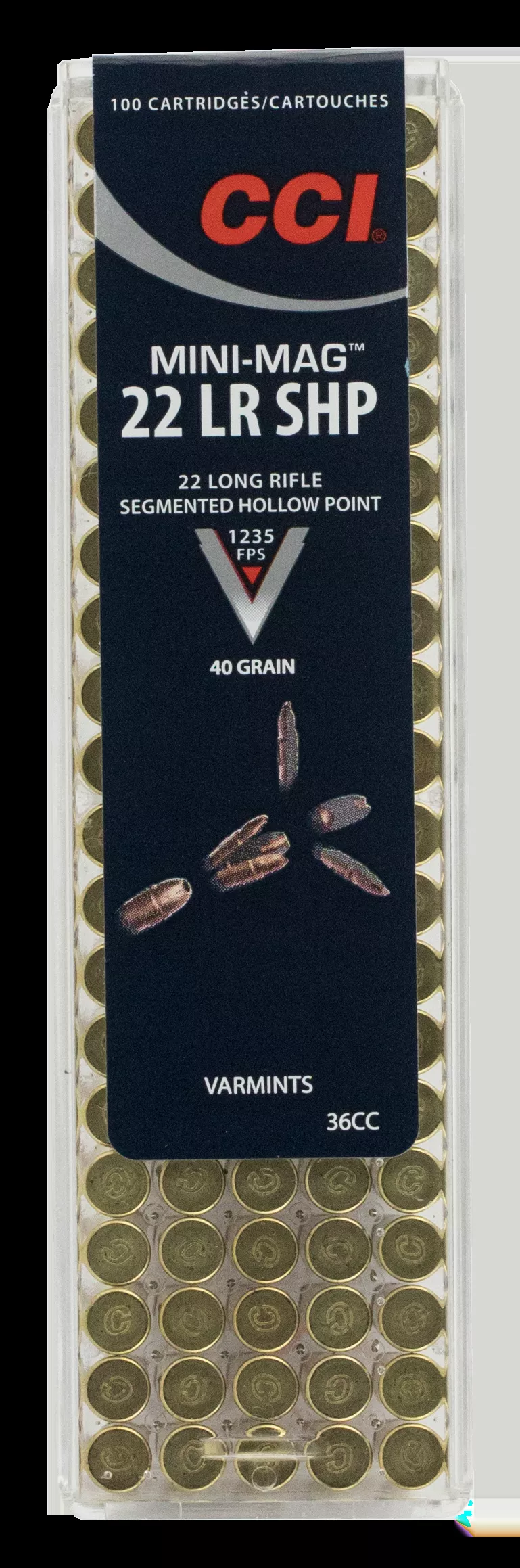 CCI Mini-Mag22 LR 40 Gr. Segmented Hollow Point 100/Box