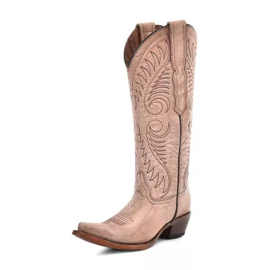 CIRCLE G by CORRAL LD Circle G Sand Cowhide Embroidery Boots (L6116)