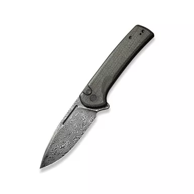 CIVIVI Conspirator Flipper & Button Lock Knife Micarta Handle 3.48" Damascus Blade