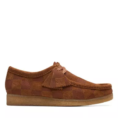 CLARKS Men’s Wallabee Cola Check Shoes (26173636)