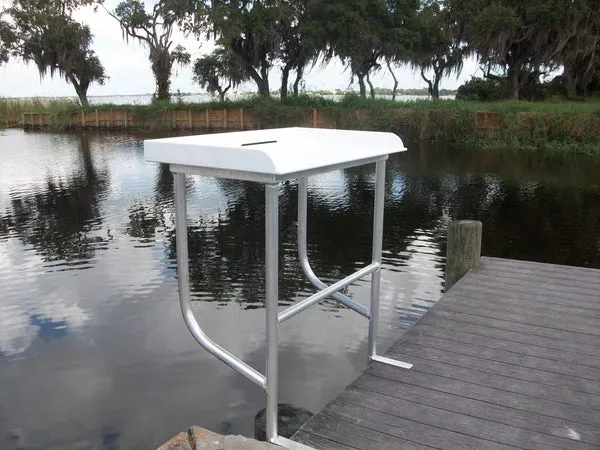 CM Marine Dock Overhang Fish Cleaning Table | Model SLFCS40-2 | 40″ W x 23″ D | Space-Saving Dock| Universal Waterfront Dock