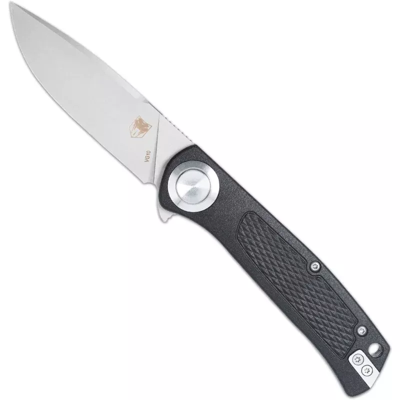 CobraTec EDC Scout Grivory Button Lock Knife Folding Blade Black