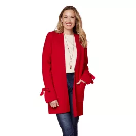 COCO + CARMEN Heavenly-Lux Bow Cardigan - Tango Red - S/M