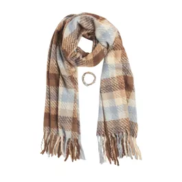 COCO + CARMEN Scarf + Bracelet Set - Brown/Blue
