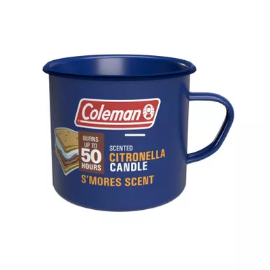 Coleman 77221 Retro Logging Tin Mug – Scented Citronella Candle, Smores
