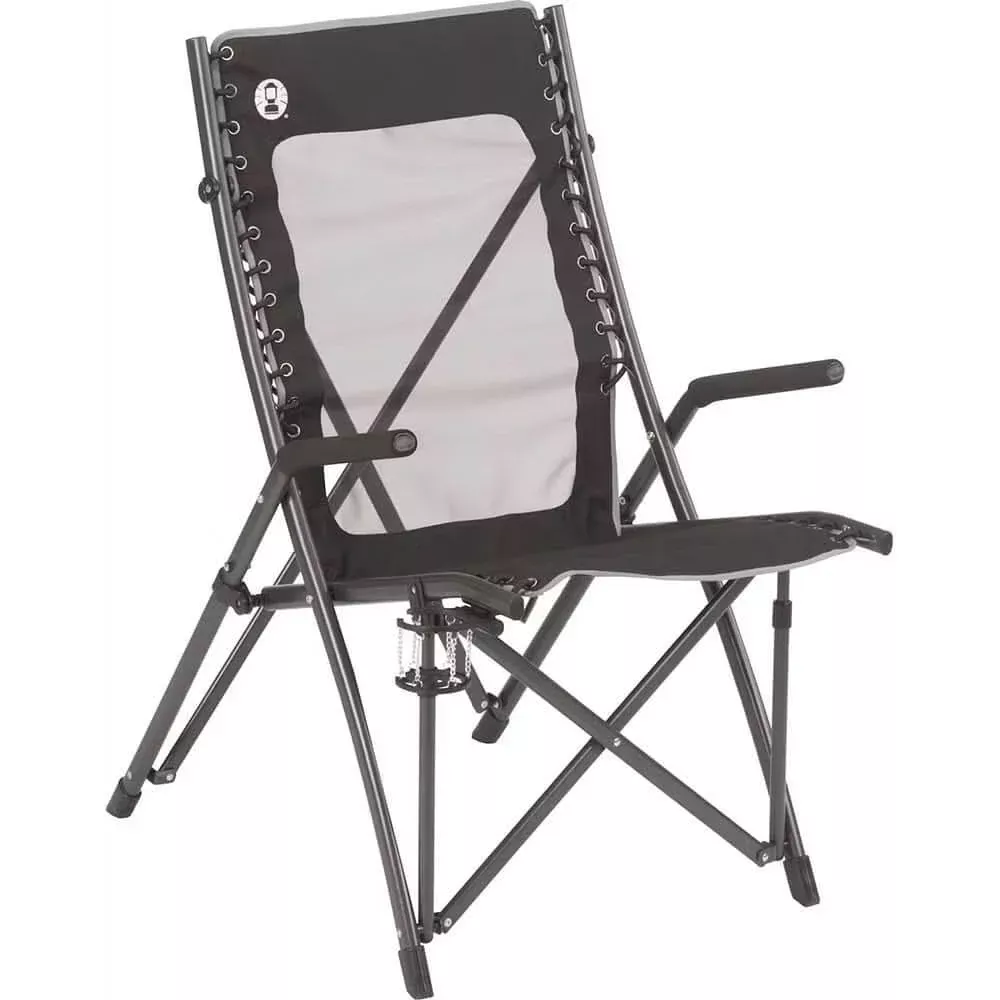 Coleman ComfortSmart Suspension Chair – Black with Padded Arms and Mesh Back – 2000020292