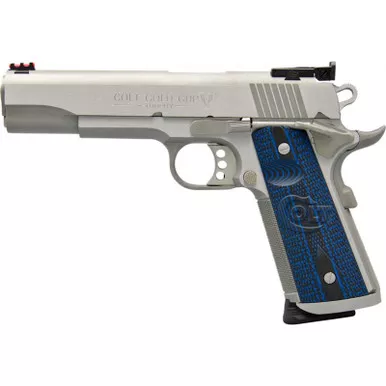 Colt Gold Cup Trophy 9mm 1911 style Silver Blue 9+1 5" Barrel