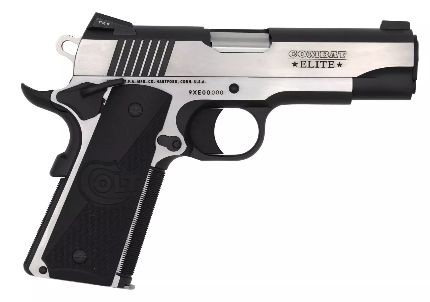 Colt Mfg Combat Elite Commander 9mm Luger Pistol 4.25" Two-Tone O4082CE