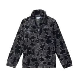 Columbia Boys Zing III Printed Fleece Jacket – Black Puzzle Camo – M
