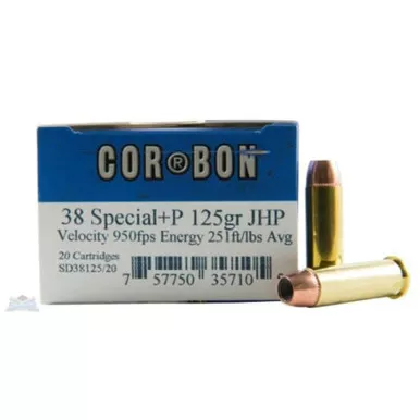 Cor-Bon 38 Special +P 125gr Self-Defense JHP 20 Rounds