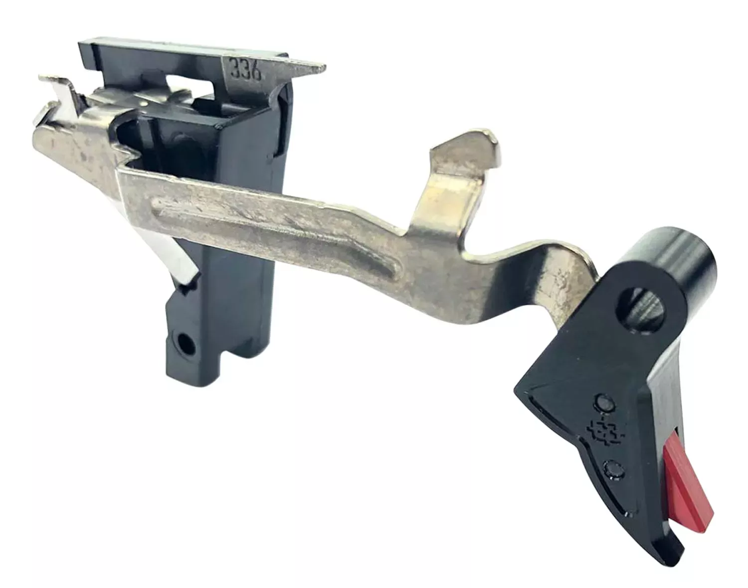 Cross Armory Drop-In Trigger Bar Flat 3.50 lbs Draw Weight & Black/Red Finish for Glock Gen1-4