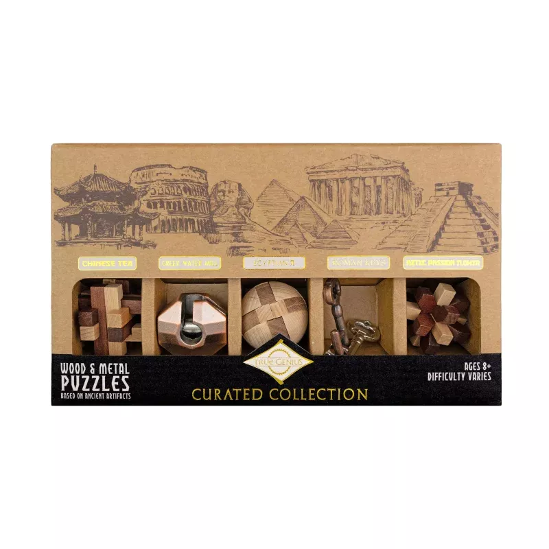 Curated Collection 5-Pack – Assorted Wooden and Metal Puzzles