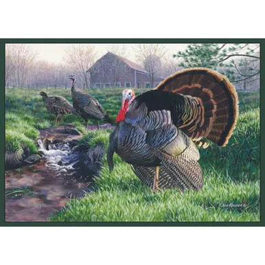 Custom Printed Rugs, Wild Turkey, Black