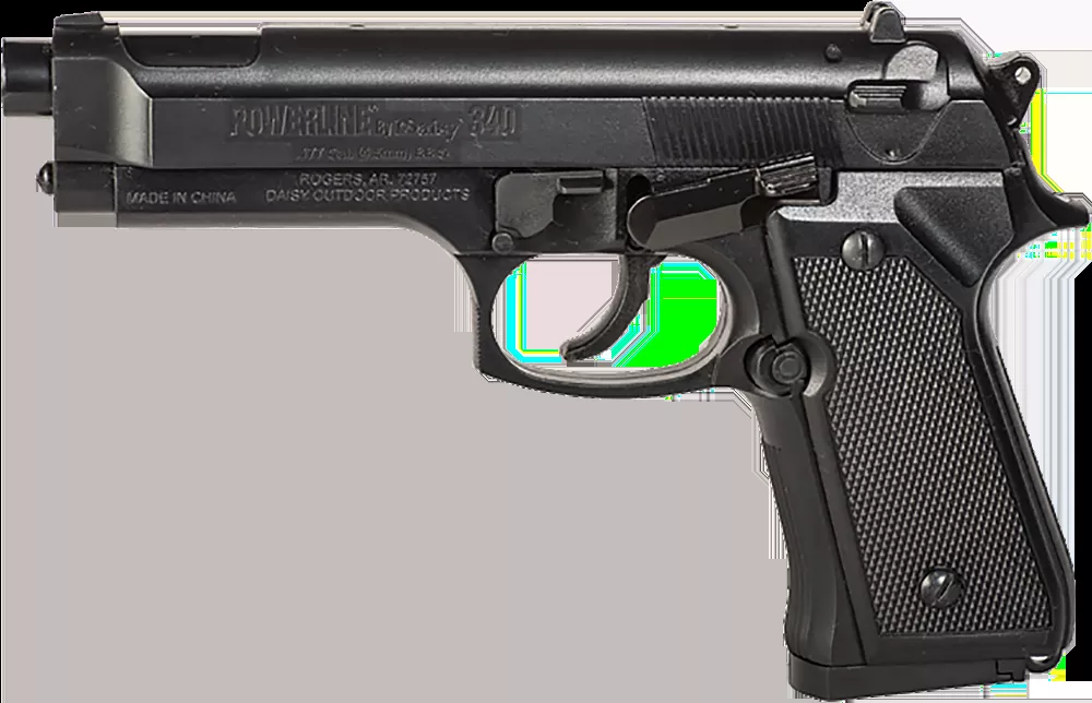 Daisy 0340 Powerline 340 Spring Piston 177 Pellet 13rd, 177 BB 200rd Black Frame Checkered Black Polymer Grip
