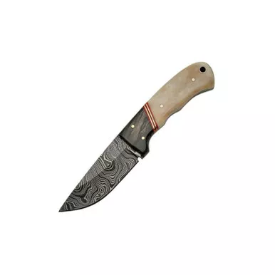 Damascus Skinner Knife Bone Handle DM1068, Length 7.5"