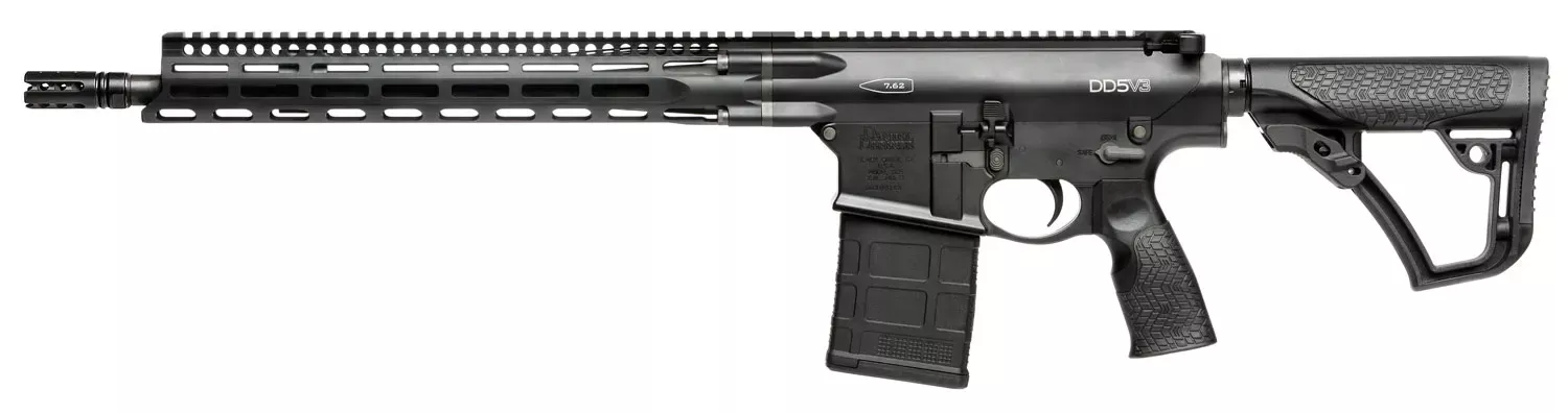 Daniel Defense DD5 V3 *CA Compliant 7.62x51mm 16" 10+1 Anodized Rec Phosphate Barrel Adj Overmolded Stock Black 0215707258055