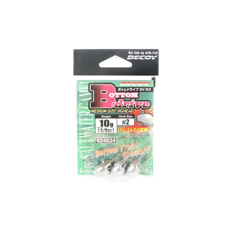 Decoy SV-53 Jig Head Bottom Drive Size 2 , 10 grams (4634)