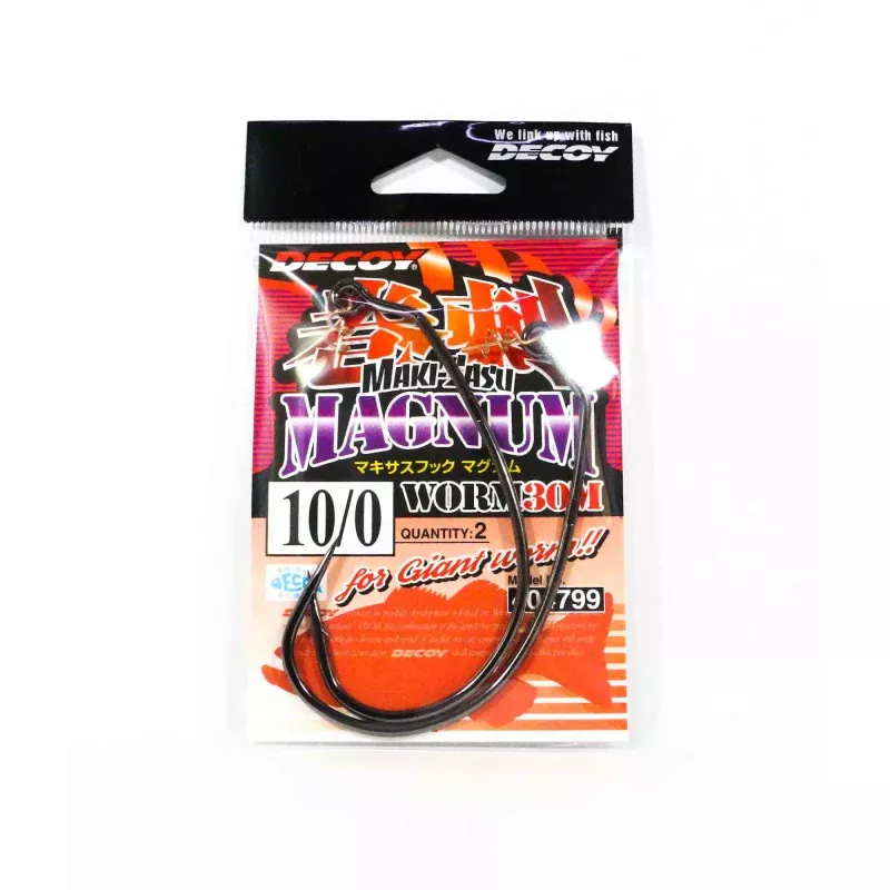 Decoy Worm 30M Makisasu Magnum Worm Hooks Size 10/0 (4799)